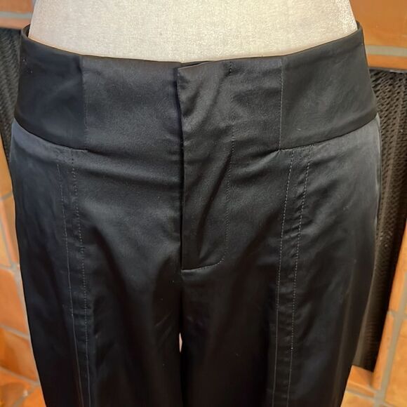 Adam Lippes black satin-like straight leg, dresspants, 2! - Picture 2 of 10